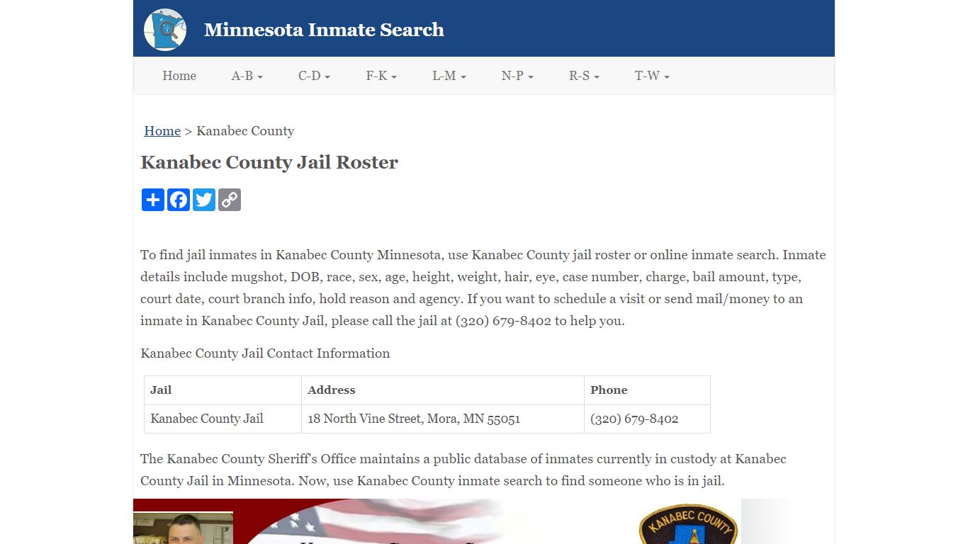 Kanabec County Jail Roster - Minnesota Inmate Search